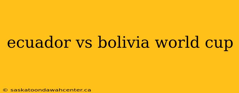 ecuador vs bolivia world cup