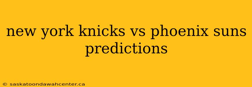 new york knicks vs phoenix suns predictions