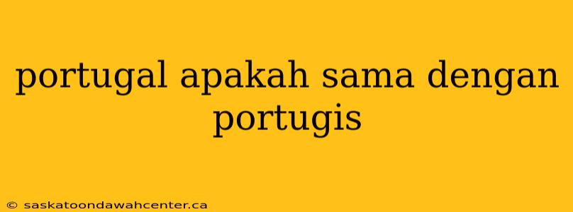 portugal apakah sama dengan portugis