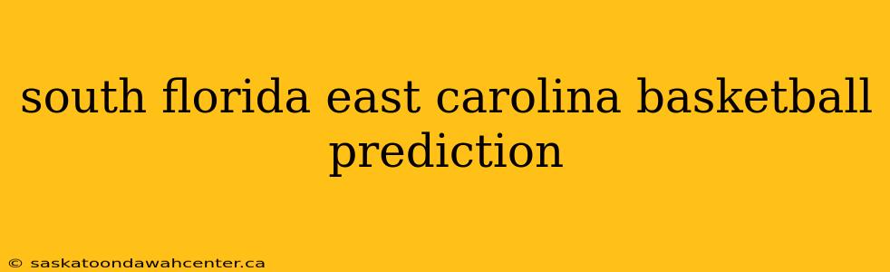 south florida east carolina basketball prediction