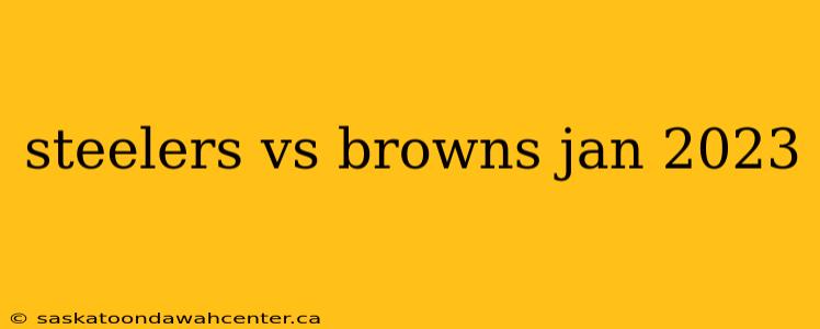 steelers vs browns jan 2023