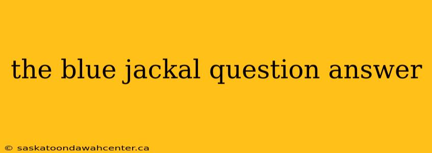 the blue jackal question answer