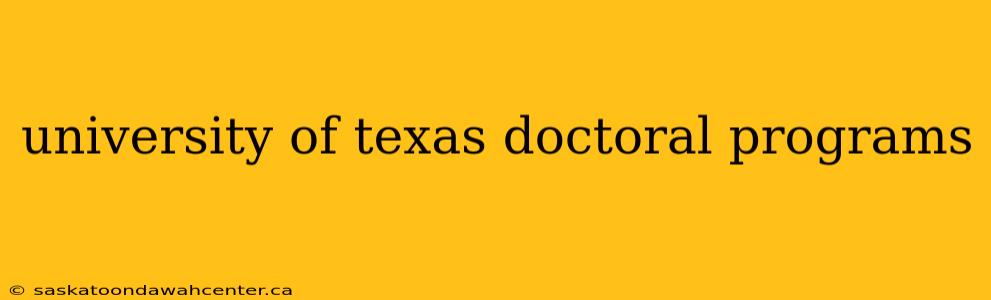 university of texas doctoral programs